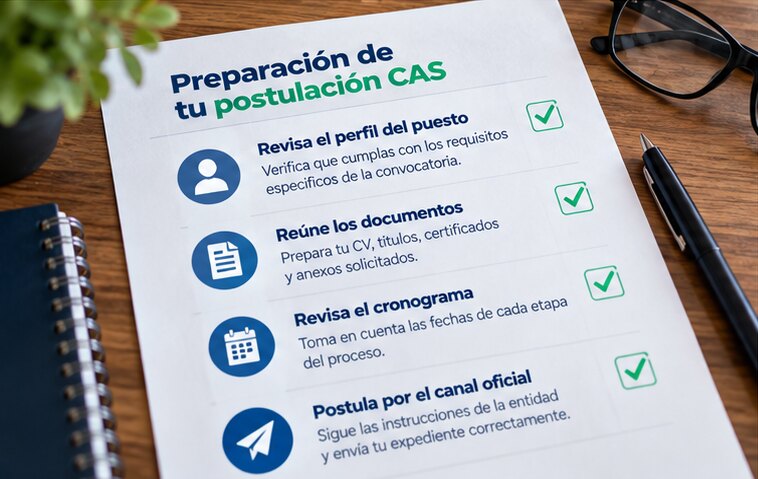 Lista de preparación para postular a una convocatoria CAS.