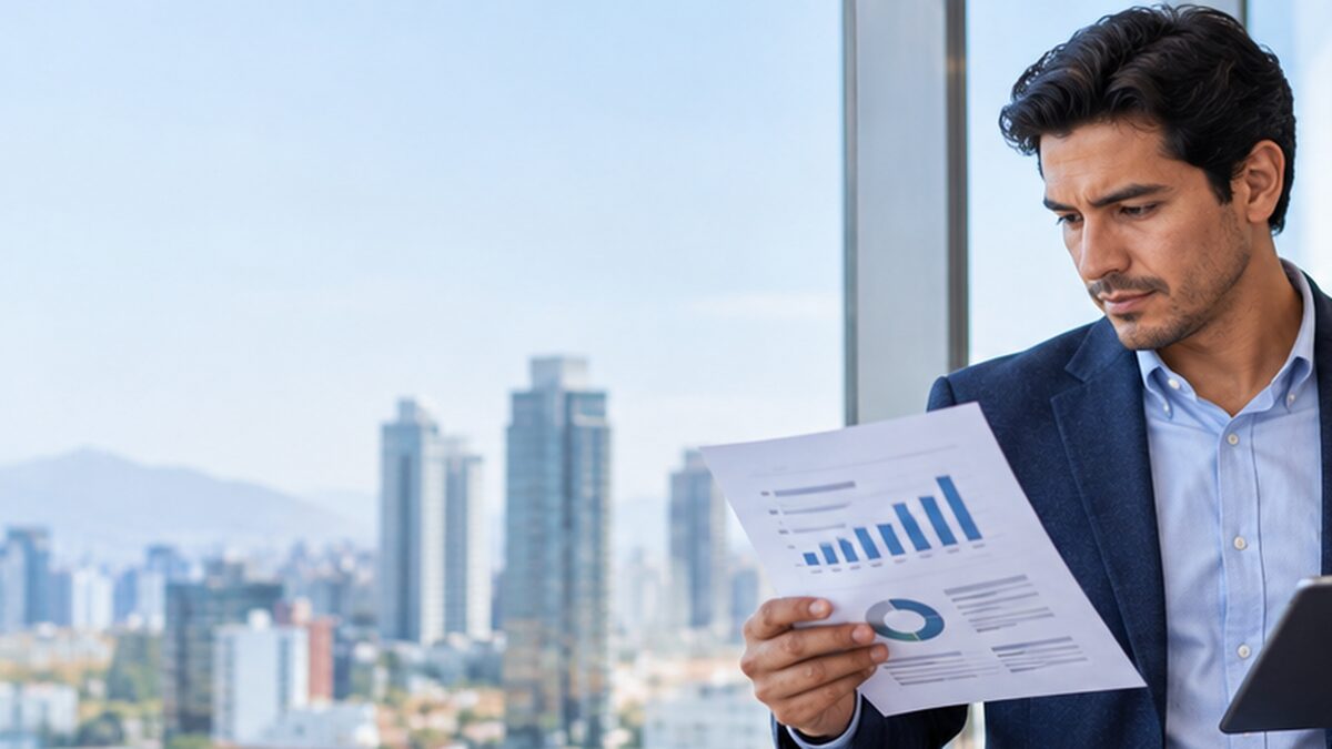 Profesional analizando información salarial y condiciones de empleo en Perú